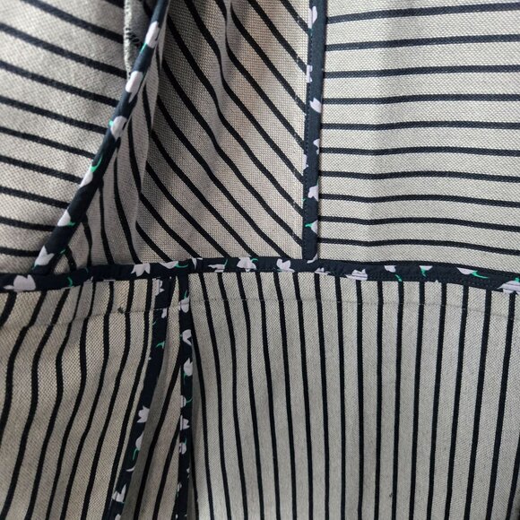 CAbi Size M Dappled Stripe Car Coat Gray/Navy Button Front Pockets Stret… - Picture 10 of 10